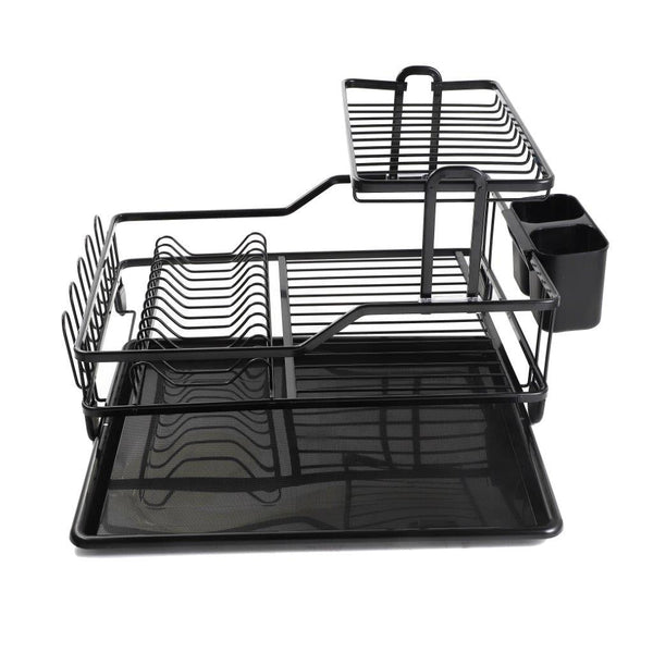 Aluminium Dish Drainer Rack Cutlery Storage Organizer Combo Water Drainer Tray 55*35*27 cm