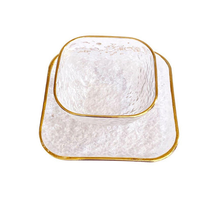 Crystal Glass Ice Cream and Dessert Bowl and Plate Set of 12 Pcs 10.5*5.2/15 cm