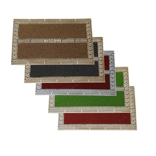 Multicolor Indoor Outdoor Rubber Non Slip Waterproof Entrance Door Welcome Door Mat 44*74 cm