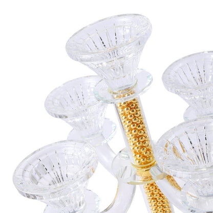 Home Decor Crystal Decor Table Top Candleholder 5 Arms  28 cm