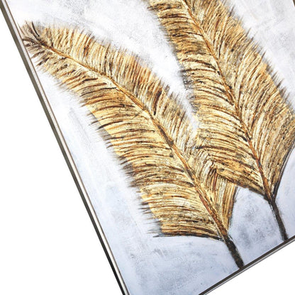 Home Decor Portrait Canvas Wall Art Abstract Gold Foil Leaf Oil Painting PVC Frame 80*120*3.5 cm