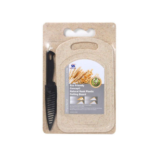 Kitchen Essential Plastic Non Slip Chopping Board and Knife Set 29*19*0.4;25*15*0.4;21 cm