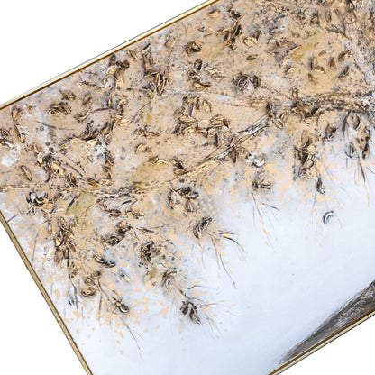 Home Decor Landscape Canvas Wall Art Abstract Gold Willow Tree Oil Painting PVC Frame 90*120*3.5 cm