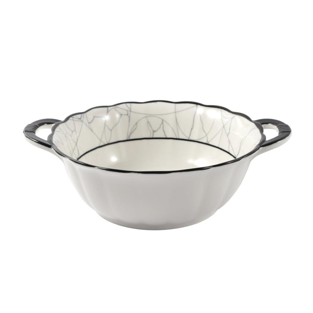 Abstract Print Ceramic Tableware Oval Serving Dish Plate 9.5 cm