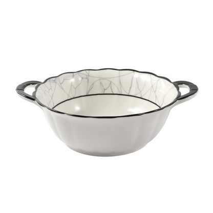 Abstract Print Ceramic Tableware Oval Serving Dish Plate 9.5 cm