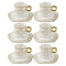 Royal Cream Abstract Print Ceramic Coffee Cup & Saucer Set of 6 Pcs