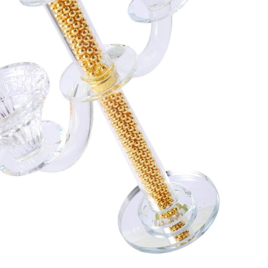 Home Decor Crystal Decor Table Top Candleholder 5 Arms  28 cm