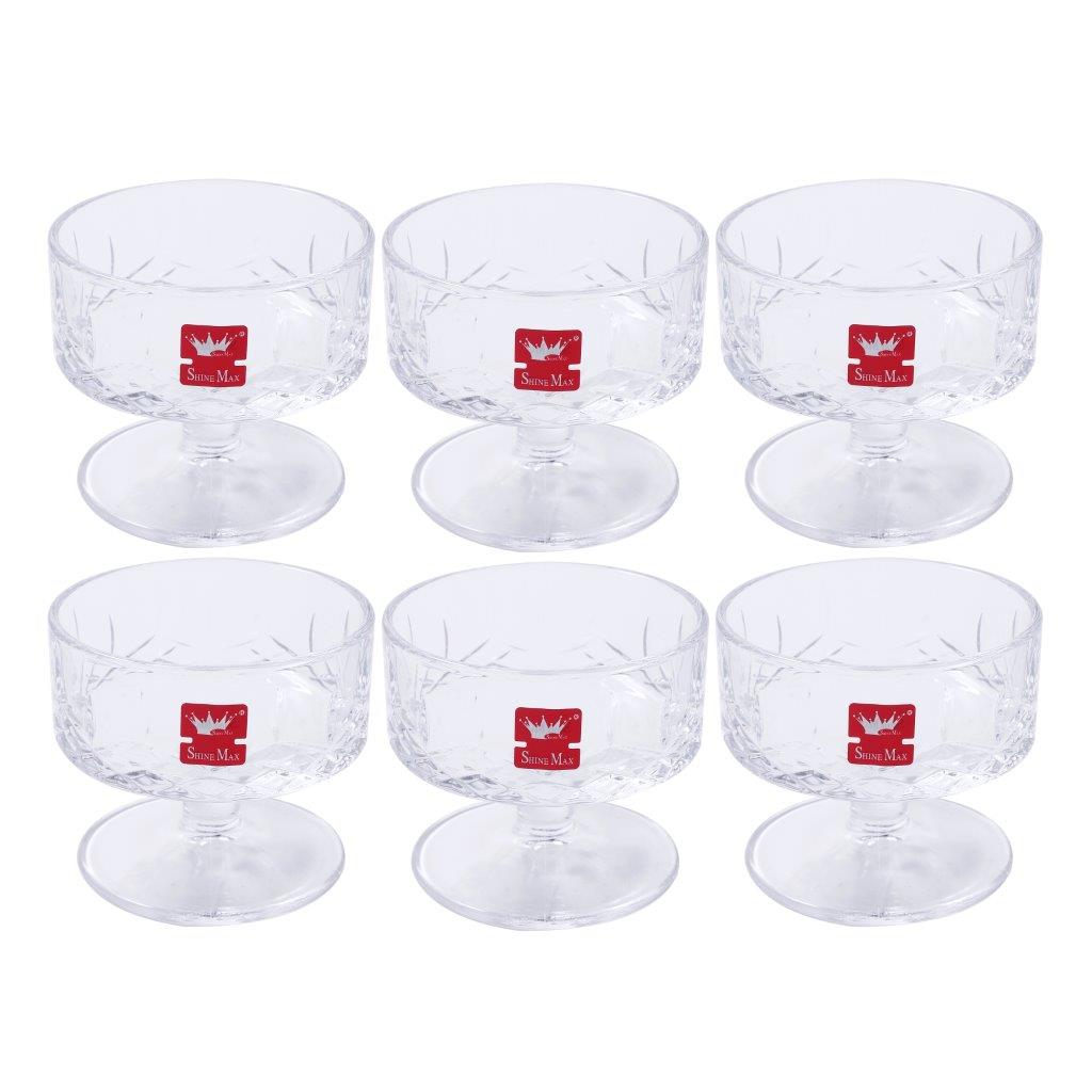 Crystal Glass Ice Cream and Dessert Bowl Set of 6 Pcs 180 ml