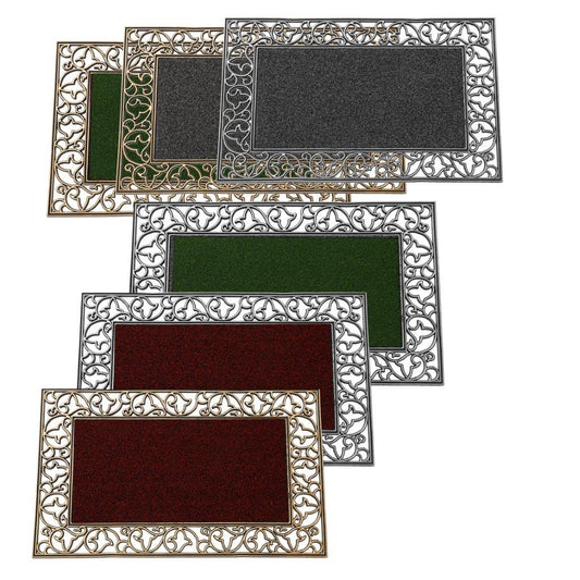 Multicolor Indoor Outdoor Rubber Non Slip Waterproof Entrance Door Welcome Door Mat 44*74 cm