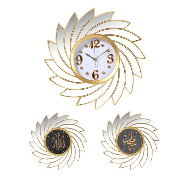 Decorative Artistic Wall Clock with Islamic Mirror Style Deco, 52*68 cm, elegant home decor from Classic Homeware and Gifts.