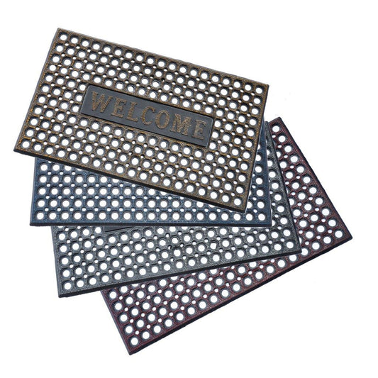 Multicolor Indoor Outdoor Rubber Non Slip Waterproof Entrance Door Welcome Door Mat 44*74 cm