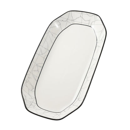 Abstract Print Ceramic Tableware Oval Serving Dish Plate 14 cm