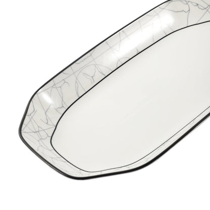 Abstract Print Ceramic Tableware Oval Serving Dish Plate 14 cm