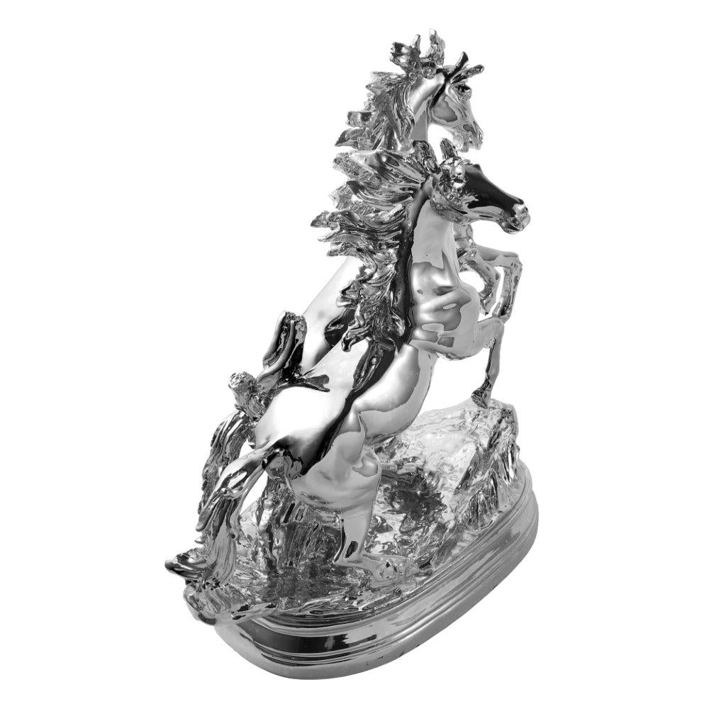 Silver Sculpture Statue Resin Figurine Horse 39*21*41 cm