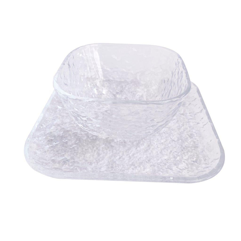 Crystal Glass Ice Cream and Dessert Bowl and Plate Set of 12 Pcs 10.5*5.2/15 cm
