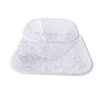Crystal Glass Ice Cream and Dessert Bowl and Plate Set of 12 Pcs 10.5*5.2/15 cm