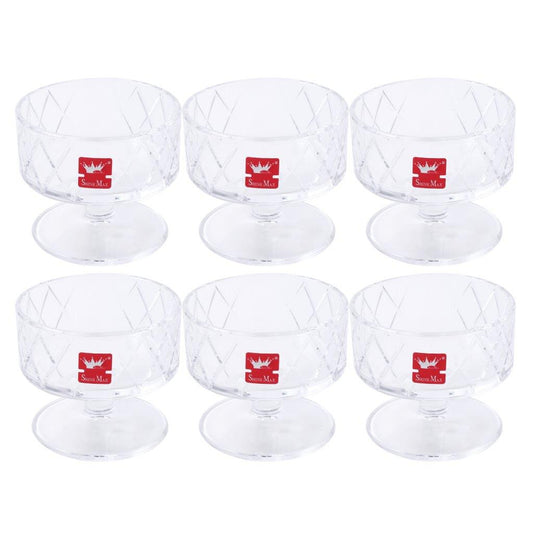Crystal Glass Ice Cream and Dessert Bowl Set of 6 Pcs 180 ml