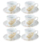 Ceramic Coffee Cup and Saucer Set of 6 Pcs Abstract Print Design 85CC/11 cm