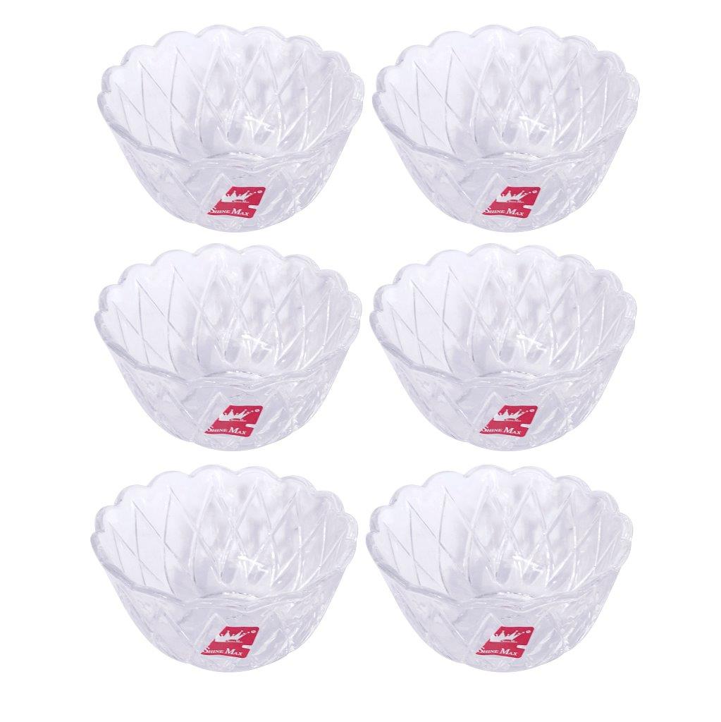Crystal Glass Ice Cream and Dessert Bowl Set of 6 Pcs  170 ml