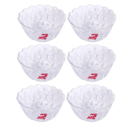 Crystal Glass Ice Cream and Dessert Bowl Set of 6 Pcs  170 ml