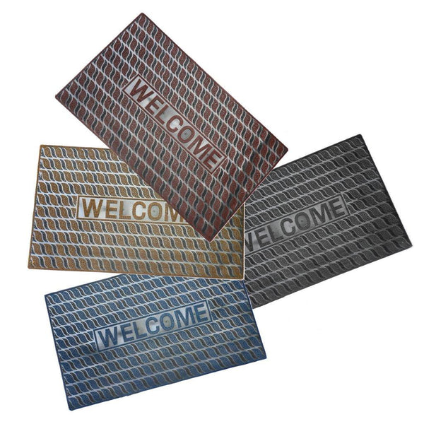 Multicolor Indoor Outdoor Rubber Non Slip Waterproof Entrance Door Welcome Door Mat 44*74 cm