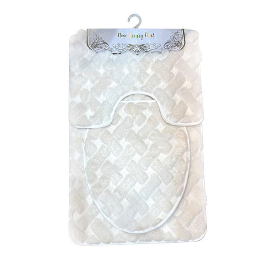 Soft Polyester Abstract Design Non Slip Water Absorbent Rectangular Bathmat Set 50*80/50*40/38*44 cm