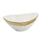 White Ceramic Gold Rim Oval Bowl Platter Fine Porcelain Dinnerware Tableware Serving Dish 20.5*16*8.5 cm