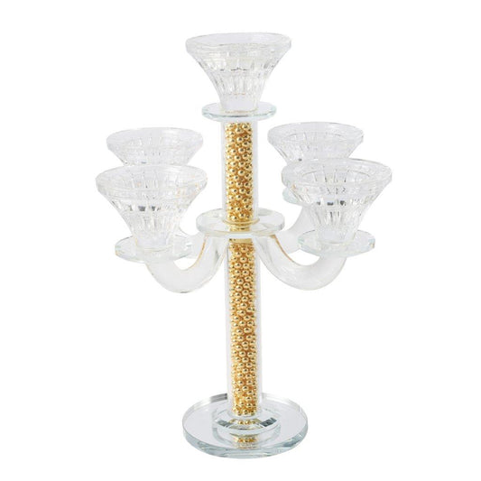 Home Decor Crystal Decor Table Top Candleholder 5 Arms  28 cm