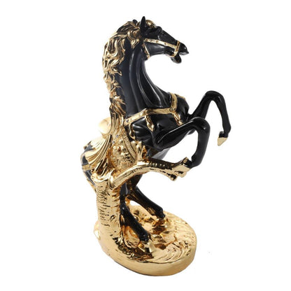 Black & Gold Sculpture Statue Resin Figurine Horse H44 cm