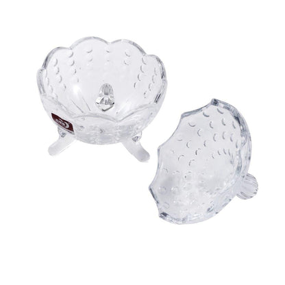 Crystal Glass Dome Shape Sugar Bowl Candy Jar with Lid D - 9 cm ; 13 - cm