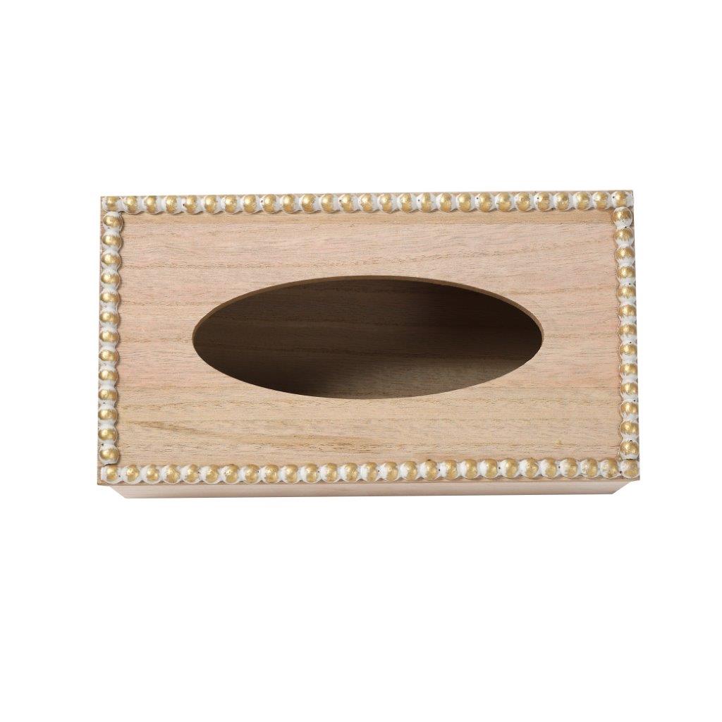 Premium Quality Pearl Border Design MDF Rectangular Tissue Box Napkin Holder 25*13*8 cm