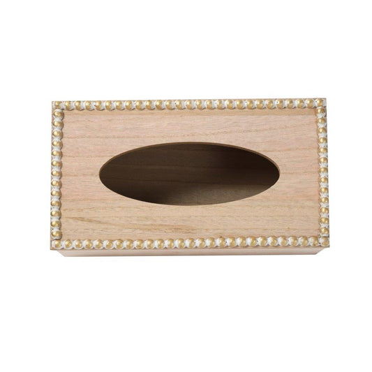 Premium Quality Pearl Border Design MDF Rectangular Tissue Box Napkin Holder 25*13*8 cm