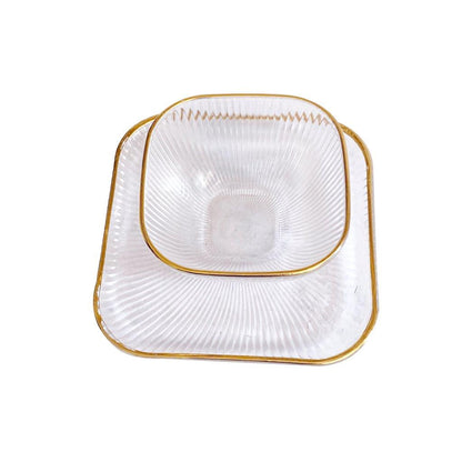 Crystal Glass Ice Cream and Dessert Bowl and Plate Set of 12 Pcs 10.5*5.2/15 cm