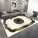 Exclusive Luxury Artistic Design Roman Medallion Machine Woven Indoor Area Rug Carpet Royal Cream with Greek Key Border 160*230 cm