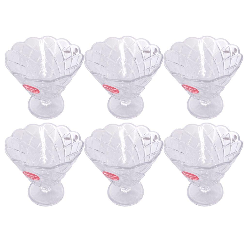 Crystal Glass Ice Cream and Dessert Bowl Set of 6 Pcs  160 ml