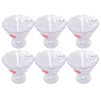 Crystal Glass Ice Cream and Dessert Bowl Set of 6 Pcs  160 ml