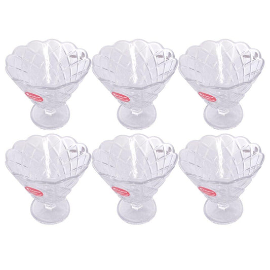 Crystal Glass Ice Cream and Dessert Bowl Set of 6 Pcs  160 ml