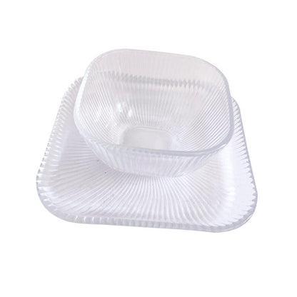 Crystal Glass Ice Cream and Dessert Bowl and Plate Set of 12 Pcs 10.5*5.2/15 cm