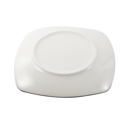 White Ceramic Abstract Print Tableware Rectangle Serving Dish Plate 10.5 cm