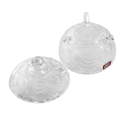 Crystal Glass Footed Sugar Bowl Candy Jar with Lid D - 10 cm ; H - 12 cm