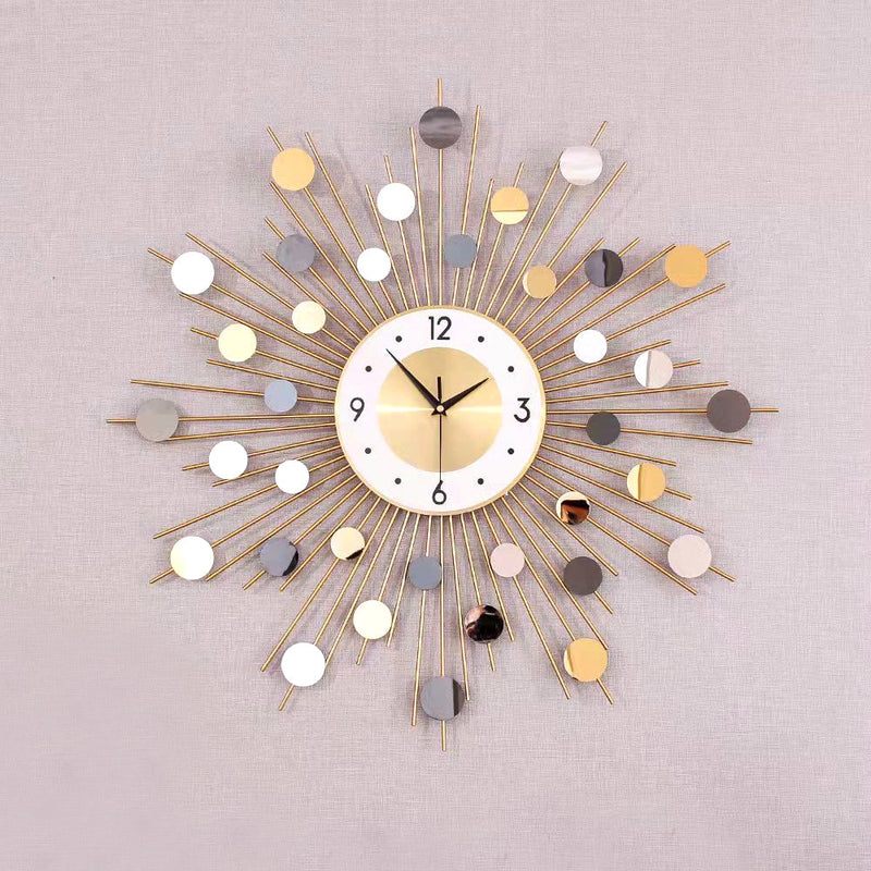 Mid-Century Style Starburst Gold metal Wall Clock Wall Art 70*70 cm