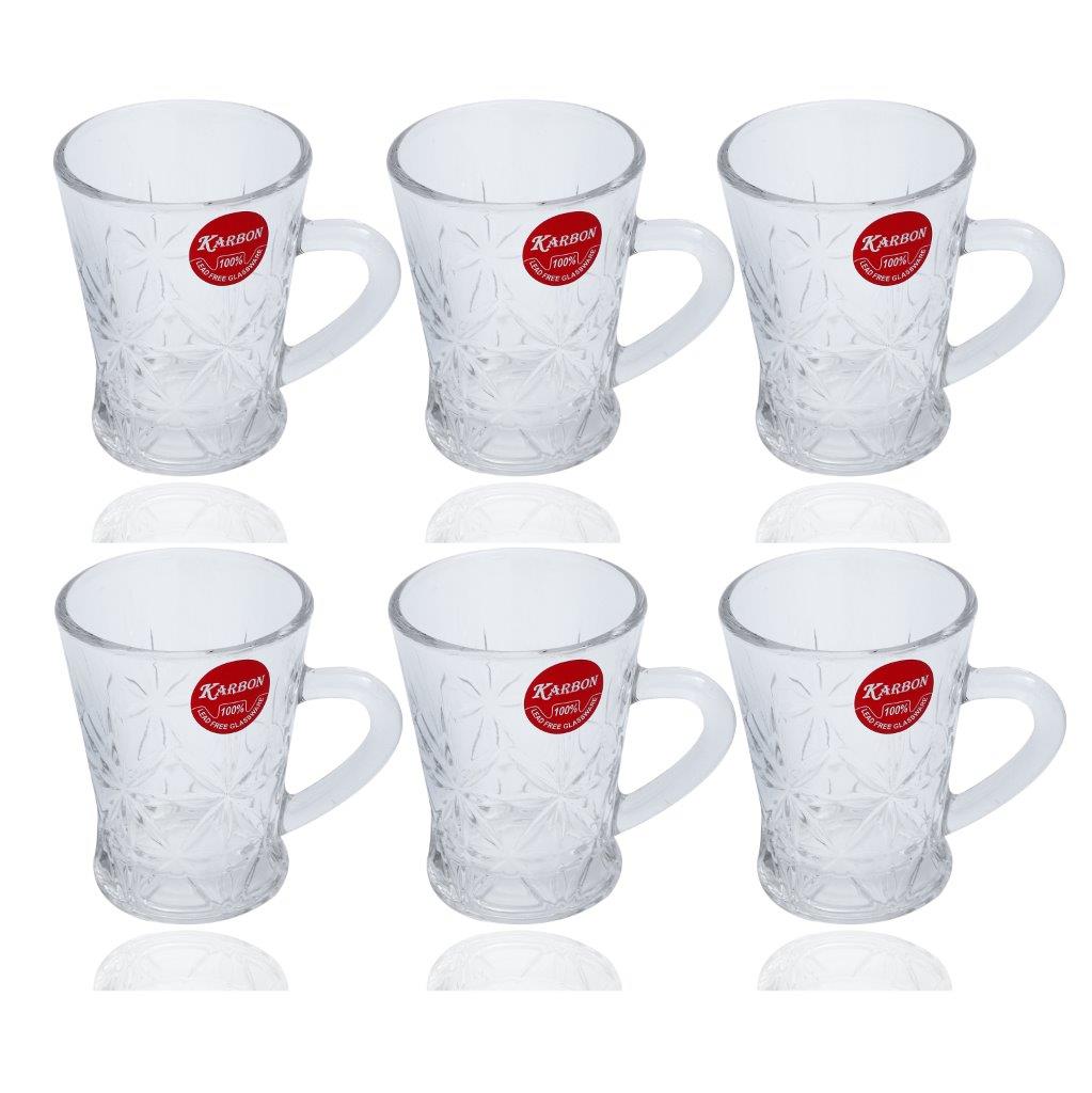 Premium Lead Free Glass Tea Cup Set of 6 pcs 100 ml