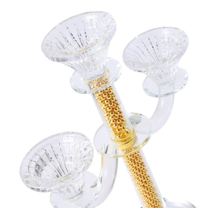 Home Decor Crystal Decor Table Top Candleholder 5 Arms  28 cm