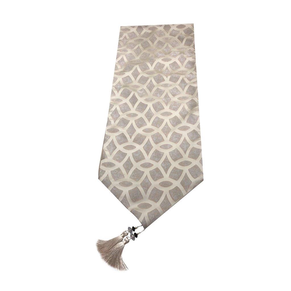 مفرش طاولة للمطبخ وغرفة الطعام، لون بيج تجريدي، 210*30 سم