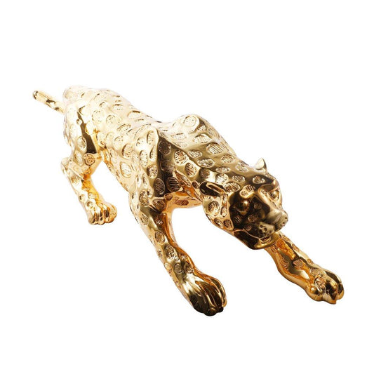 Gold Sculpture Statue Resin Figurine Cheetah 100*17*21 cm
