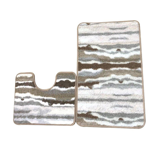 Multicolor Non Slip Water Absorbent Bath Mat Set of 2 Pcs 50*80/50*40 cm