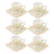 Royal Cream Abstract Print Ceramic Coffee Cup & Saucer Set of 6 Pcs