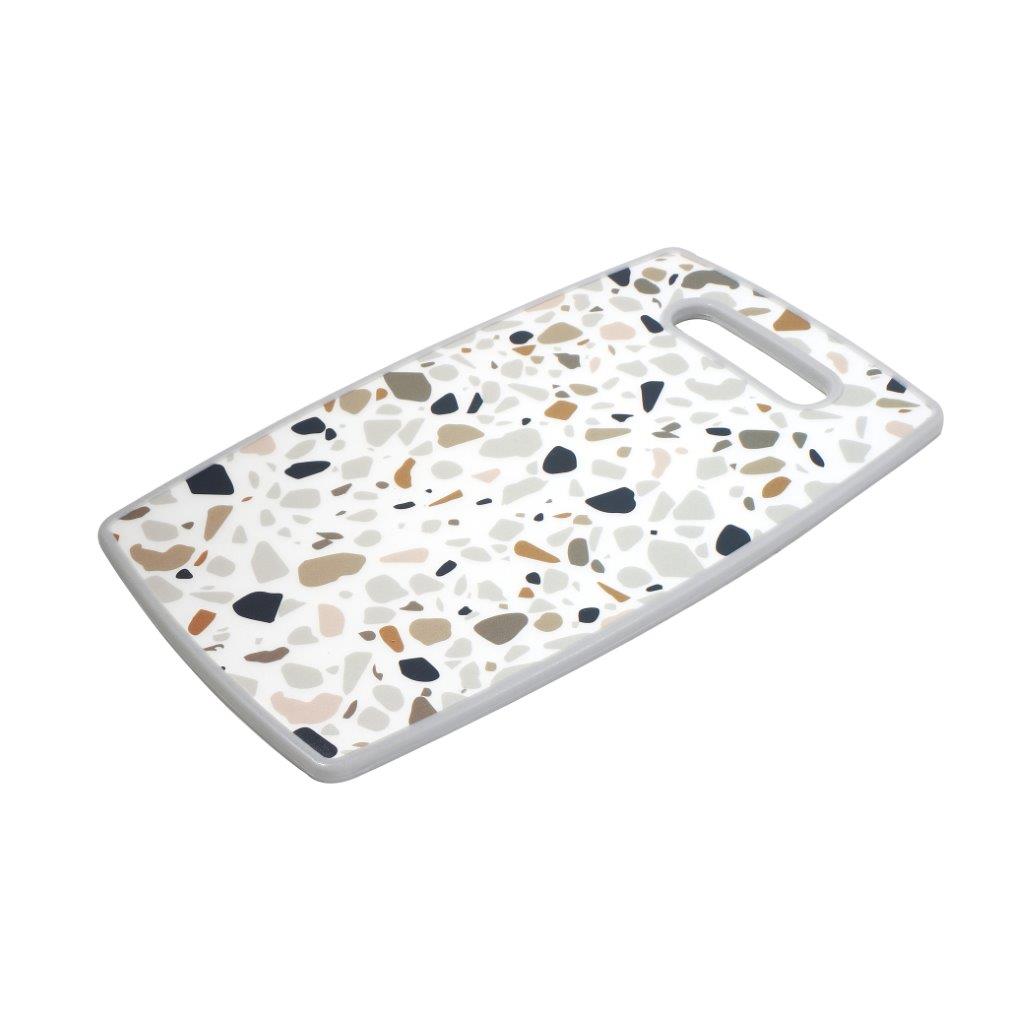 لوح تقطيع بلاستيكي غير قابل للانزلاق مطبوع عليه فسيفساء من Kitchen Essential مقاس 24.5*15.5*1.1 سم