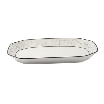 Abstract Print Ceramic Tableware Oval Serving Dish Plate 14 cm