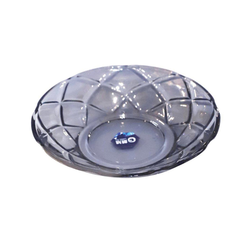 Premium Lead Free Grey Glass Saucer Glass Plate Set of 6 Pcs 12 cm